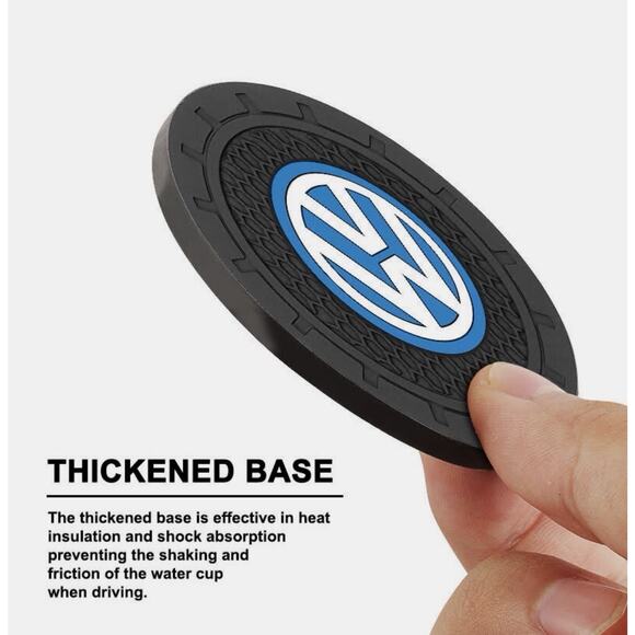 2PCS Volkswagen Car Cup Coaster No-Slip Silicone Water Cup Holder Waterproof Pad - Picture 5 of 7
